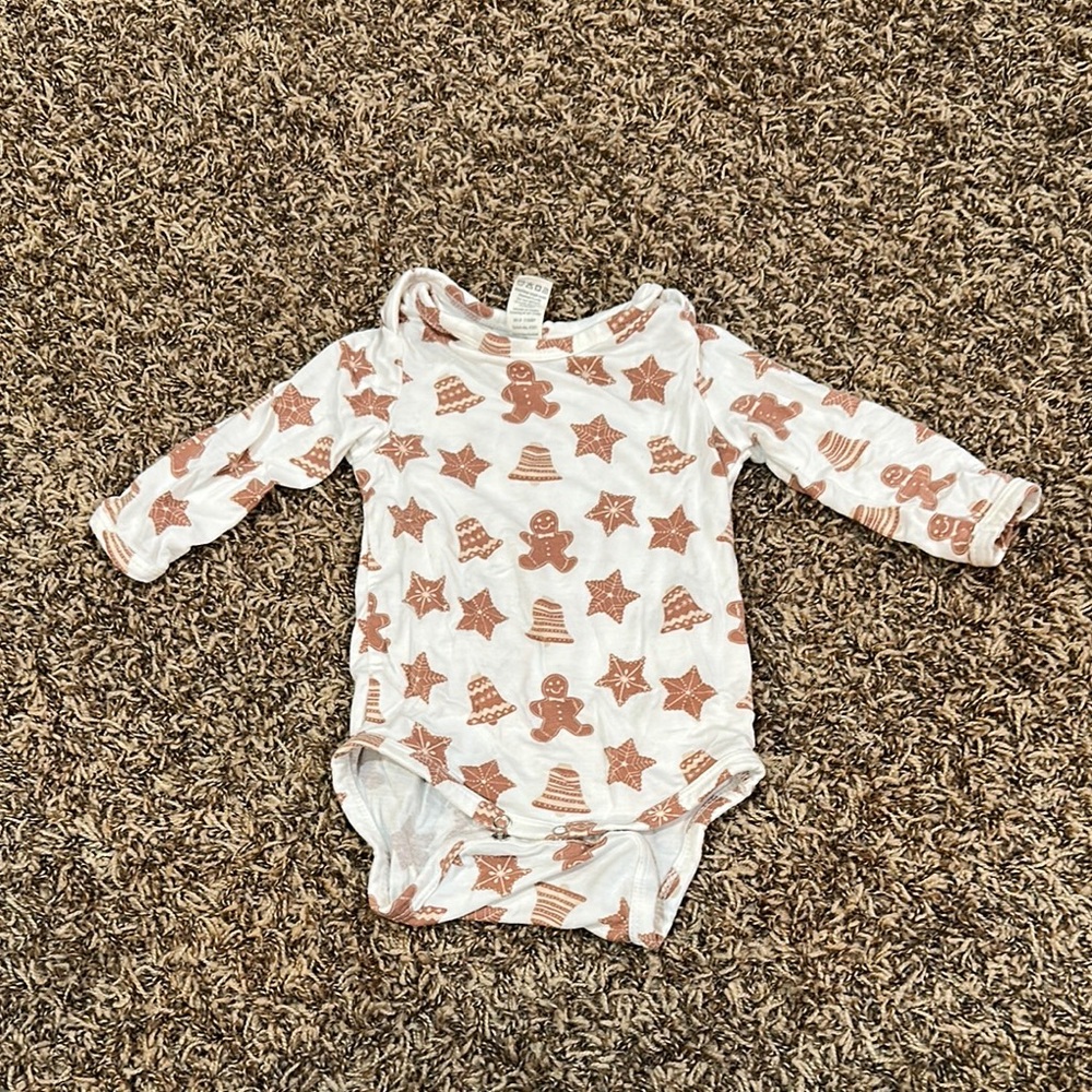 Festive Gingerbread Long Sleeve Onesie